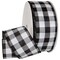 2.5" X 50 YD Wired Ribbon, Black and White, Buffalo Check Plaid Ribbon for Gift Wrapping, Christmas Decorations Indoor Home Decor, Craft Supplies & Materials